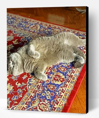 Cat With Oriental Rug Paint By Number