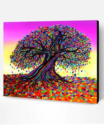 Colorful Tree With Leaves Paint By Number