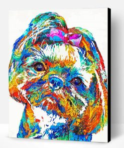 Colorful Shih Tzu Dog Paint By Number