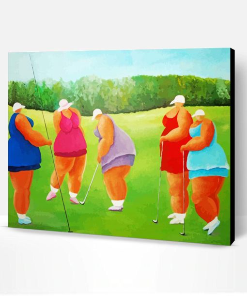 Fat Ladies In Golf Paint By Number