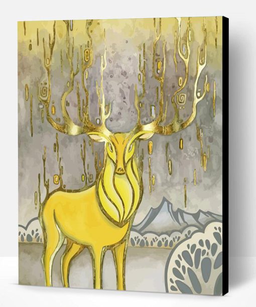 Gold Deer Paint By Number