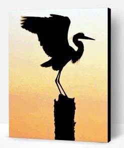 Heron Bird Silhouette Paint By Number