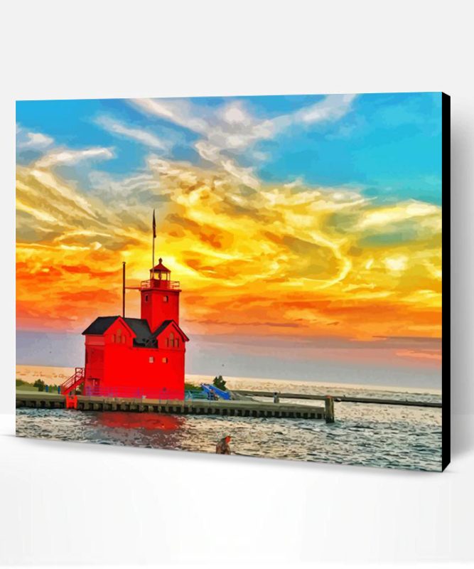 Holland Michigan Lighthouse Paint By Number