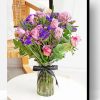 Lavender Mixed Flowers Vase Paint By Number