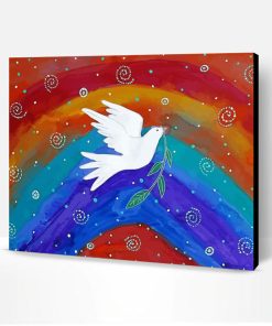 Rainbow With Dove Art Paint By Number