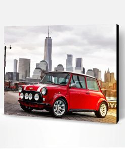 Red Classic Mini Cooper Paint By Number