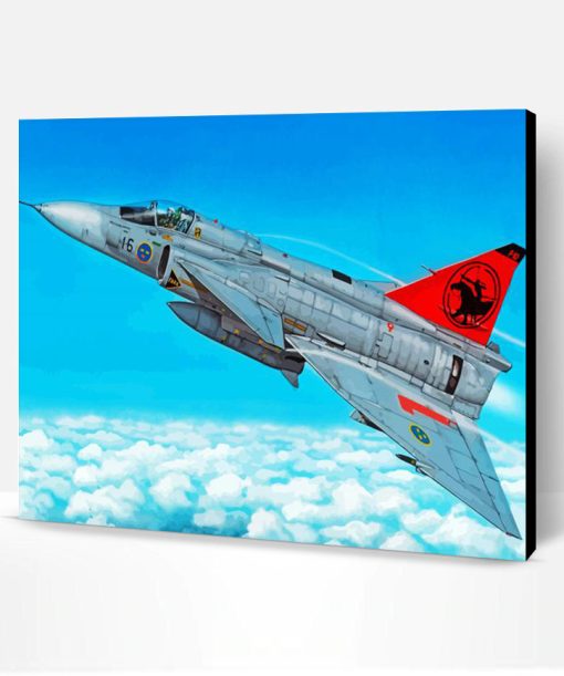 Saab 37 Viggen Paint By Number