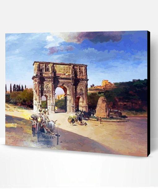 Triumphal Arch In Rome Andreas Achenbach Paint By Number