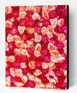 Wall Of Pink Roses Paint By Number