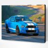 White And Blue Mustang Sport Car Paint By Number