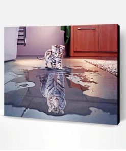 White Tiger Reflection Paint By Number