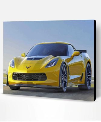 Yellow Corvette Z06 Paint By Number