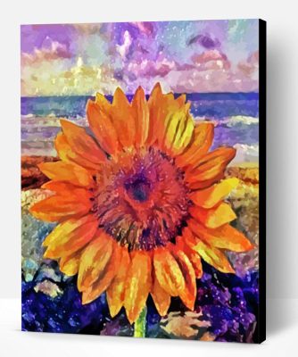 Abstract Beach Sunflower Paint By Number