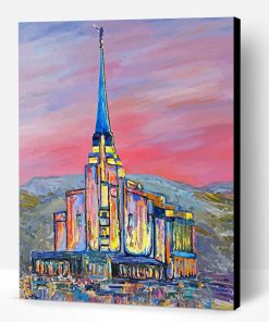 Abstract Mormon Temple Paint By Number