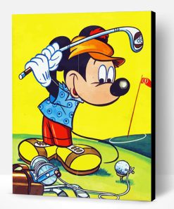 Aesthetic Mickey Mouse Golfing Paint By Number