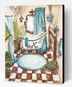 Aesthetic Victorian Bathroom Art Paint By Number