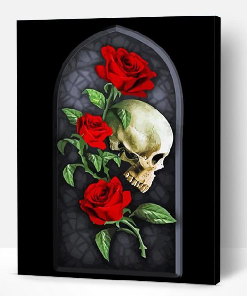 Aesthetic Rose Skull Art Paint By Number