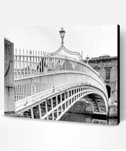 Black And White Half Penny Bridge Paint By Number