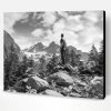 Black And White Hiking Man Paint By Numbers