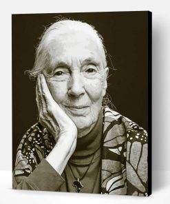 Black And White Jane Goodall Paint By Numbers