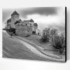 Black And White Castle In Liechtenstein Paint By Numbers