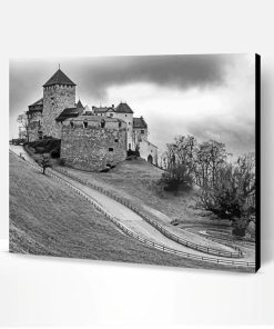 Black And White Castle In Liechtenstein Paint By Numbers