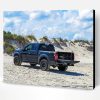 Black Ford Truck On The Beach Paint By Number