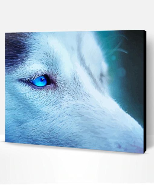 Blue Eyes Ice Wolf Paint By Number