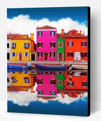 Cities Colorful Water Reflection Paint By Number