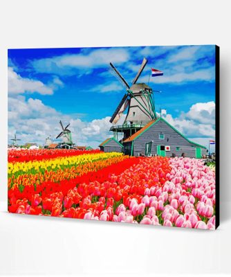 Colorful Tulpen En Molen Paint By Number