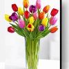 Colorful Tulip In Vase Paint By Number