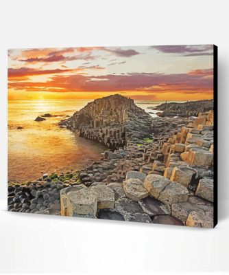 Gaints Causeway Sunset Seascape Paint By Number