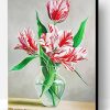 Parrot Tulip In Glass Vase Paint By Number