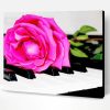 Piano With Pink Rose Paint By Number