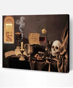 Skull Candle Desk Paint By Number