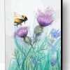 Splatter Bee Thistle Paint By Number