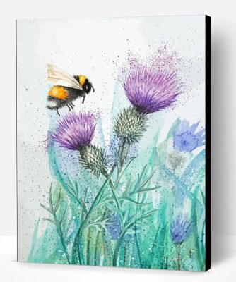 Splatter Bee Thistle Paint By Number