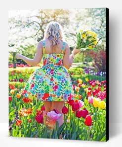 Spring Tulips Woman Paint By Number