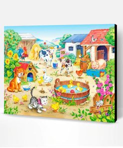 Summer Farm With Animals Paint By Number