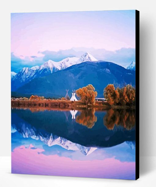 Sunset Montana Mountains Landscape Paint By Number