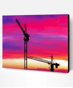 Aesthetic Cranes At Sunset Paint By Numbers