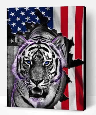 Aesthetic Patriotic Tiger Paint By Numbers