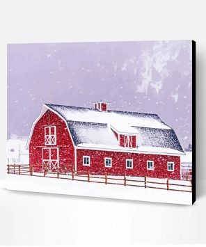 Aesthetic Snow Barn Art Paint By Numbers
