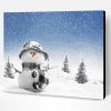 Aesthetic Winter Snowman Art Paint By Numbers