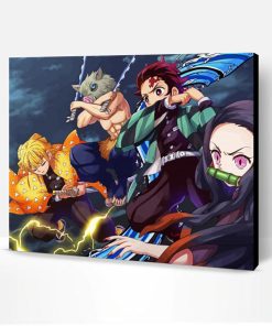 Aesthetic Demon Slayer Trio Anime Paint By Numbers