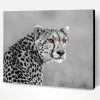 Black And White Cheetahs With Yellow Eyes Paint By Numbers