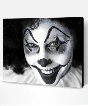 Black And white Clown Paint By Numbers