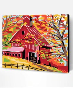 Fall With Barn Art Paint By Numbers