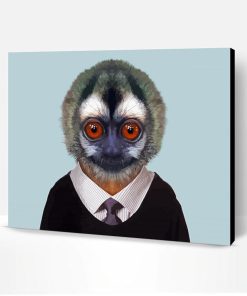 Gray Handed Monkey In A Suit Paint By Numbers