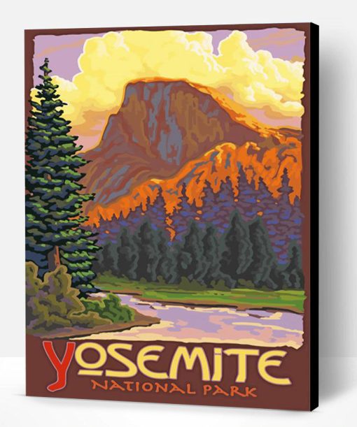 Half Dome Yosemite National Park Poster Paint By Numbers